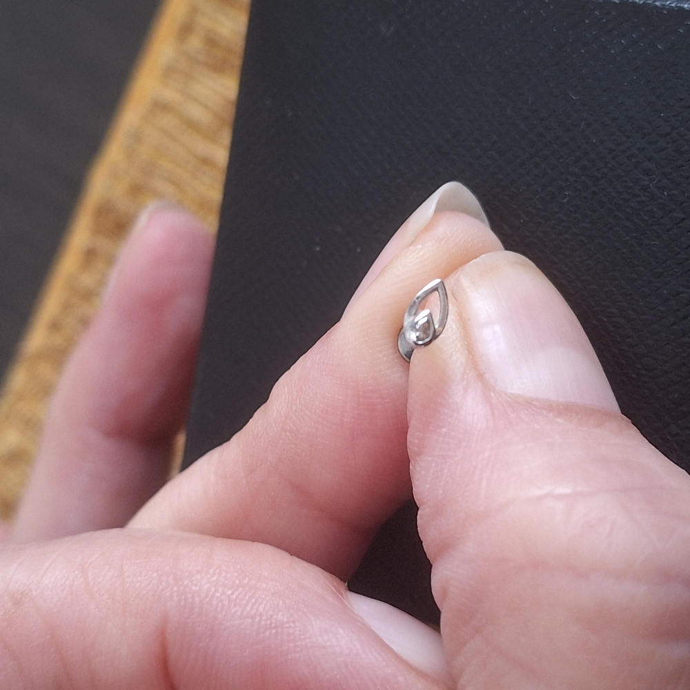 Highest Quality Titanium Lotus Stud Flat Back - image 1